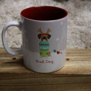 BEST DOG Mug Holiday PUG Sweater Antlers Bird Coffee Tea 16oz
